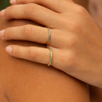 Bruce & Co Azure – Turquoise Eternity Band Ring, Steel
