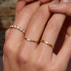 Bruce & Co Beaded Zircon Eternity Band Ring, Stainless Steel