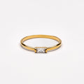 Bruce & Co Horizontal Zircon Solitaire Ring, Steel