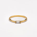 Bruce & Co Horizontal Zircon Solitaire Ring, Steel