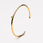 Bruce & Co Green Zircon Open Cuff Bracelet, Steel