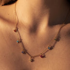 Bruce & Co Multicolor Zircon Flower Charm Necklace