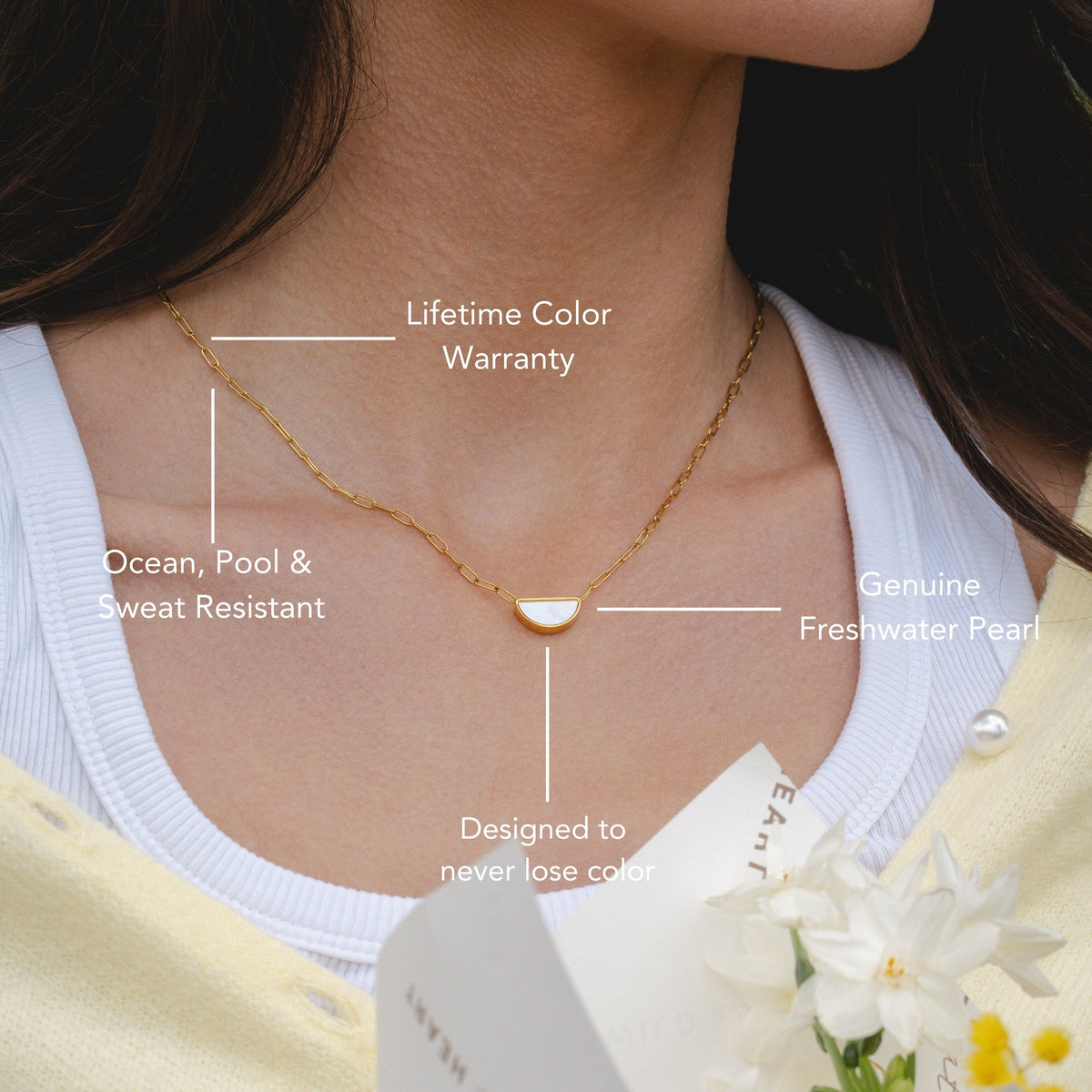 Bruce & Co Muse – Mother of Pearl Paperclip Choker
