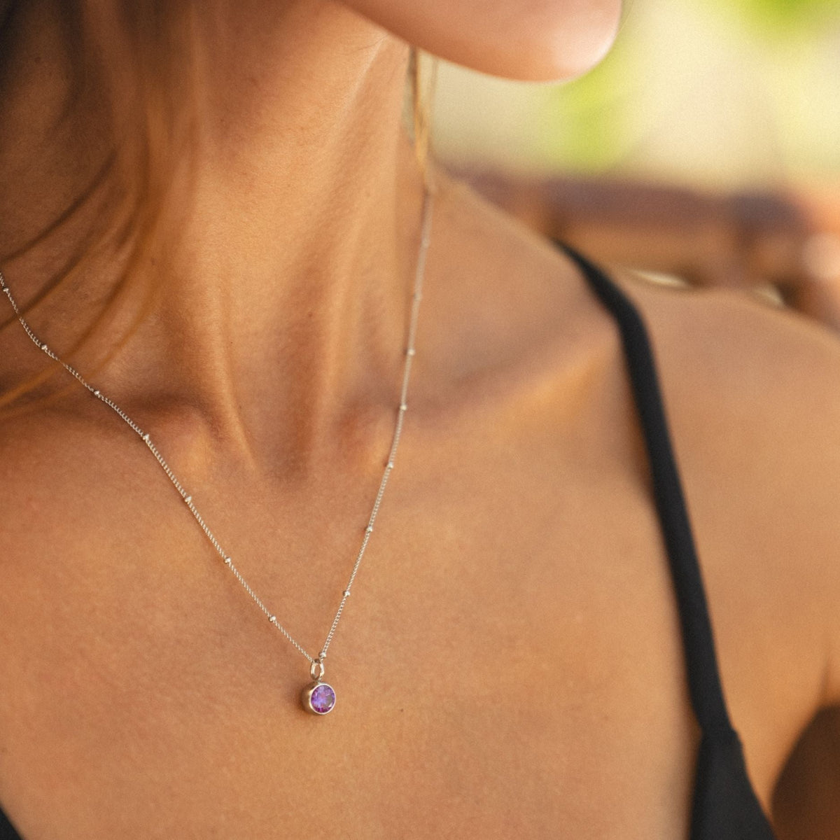 Bruce & Co Round CZ Birthstone Necklace, 9 mm