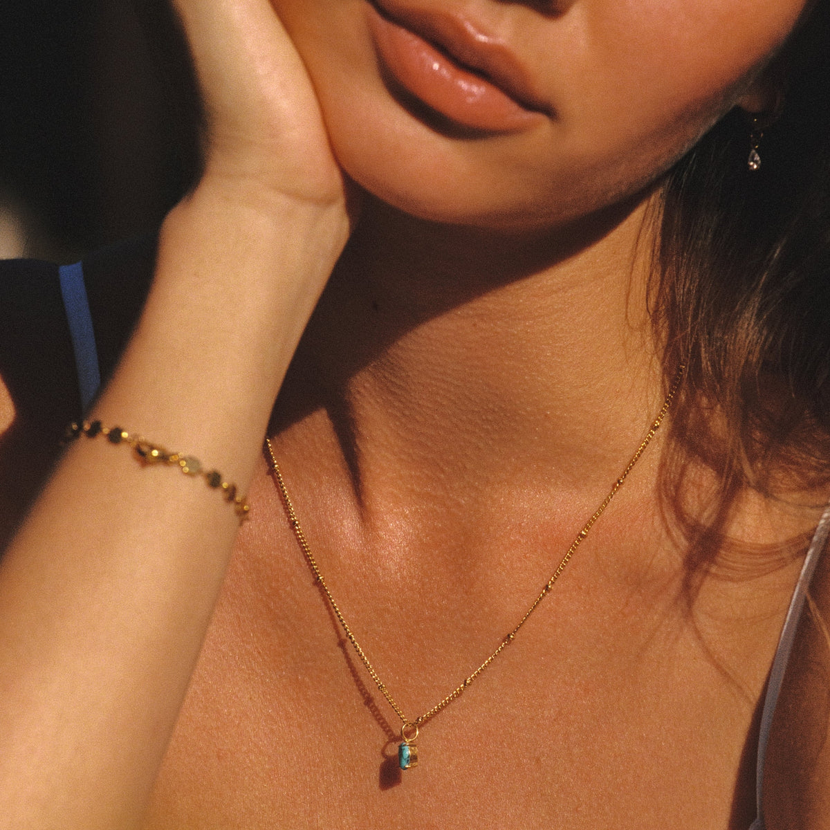 Bruce & Co Oval Turquoise Pendant Necklace, 5 × 7 mm