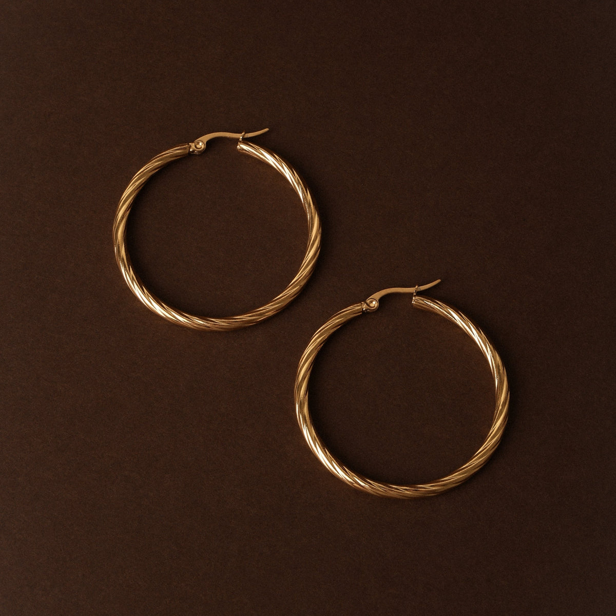 Bruce & Co Large Twisted Hoop Earrings, 40 mm