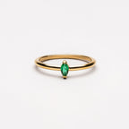 Bruce & Co Green Marquise Stone Solitaire Ring, Steel