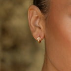 Bruce & Co Daisy Zircon Huggie Hoop Earrings, Steel