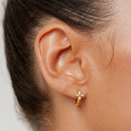 Bruce & Co Daisy Zircon Huggie Hoop Earrings, Steel
