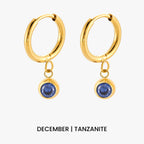 Bruce & Co Birthstone Color CZ Charm Hoop Earrings