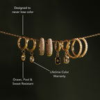 Bruce & Co Oval Rose-Tone Stone Drop Hoop Earrings
