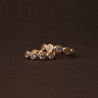Bruce & Co Beaded White Stone Huggie Earrings, 10 mm