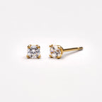 Bruce & Co Round Zircon Stud Earrings, 3.2 mm
