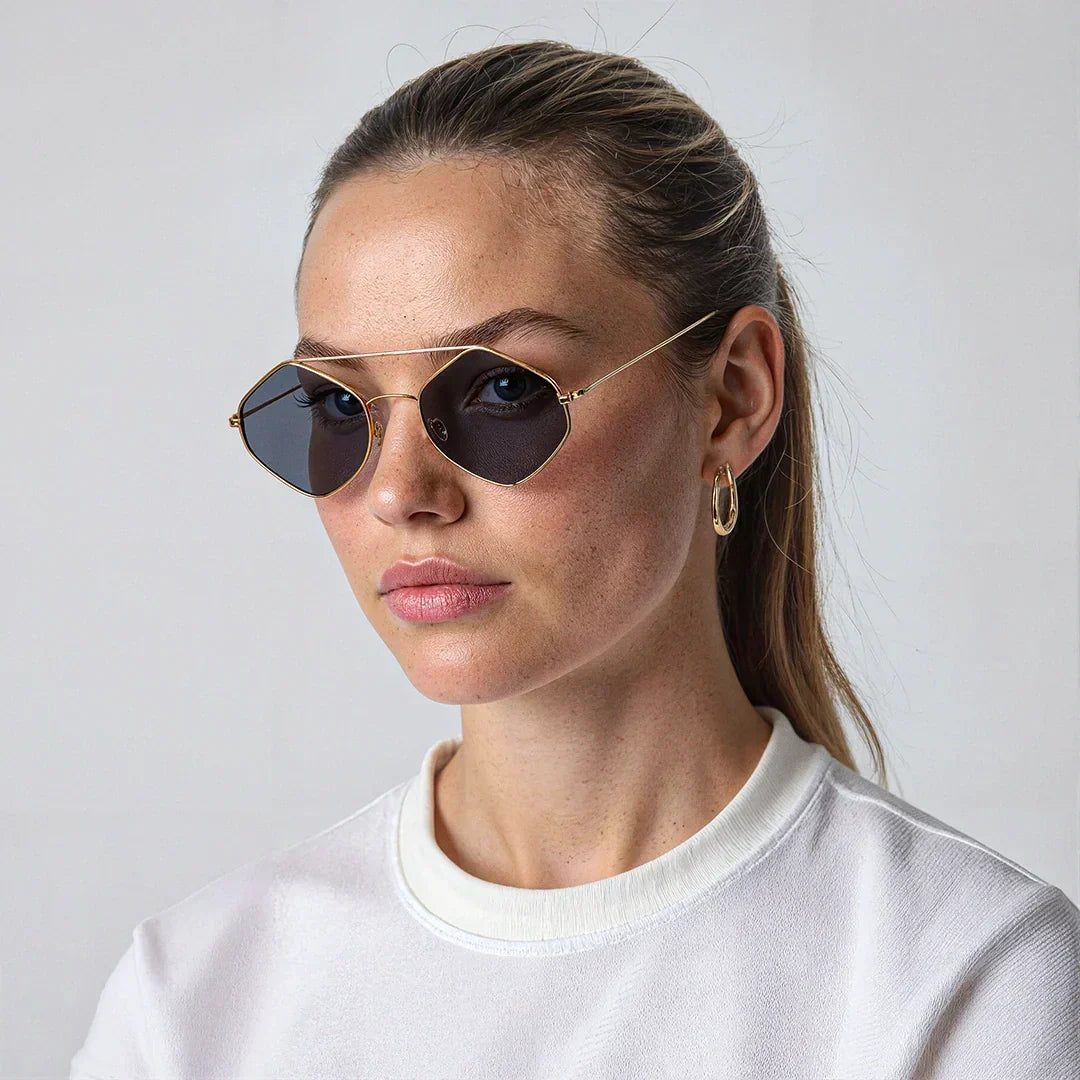 Polarized UV400 Geometric Metal Sunglasses – DOHA