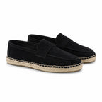 Dorerel men's suede penny espadrille loafers – black studio