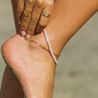 Bruce & Co La Plage – Freshwater Pearl Double-Wrap Anklet