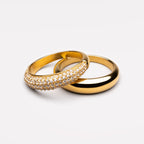 Bruce & Co Day & Night – Plain and Pavé Zircon Rings Set