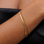 Bruce & Co Herringbone and Beaded Layered Bracelet