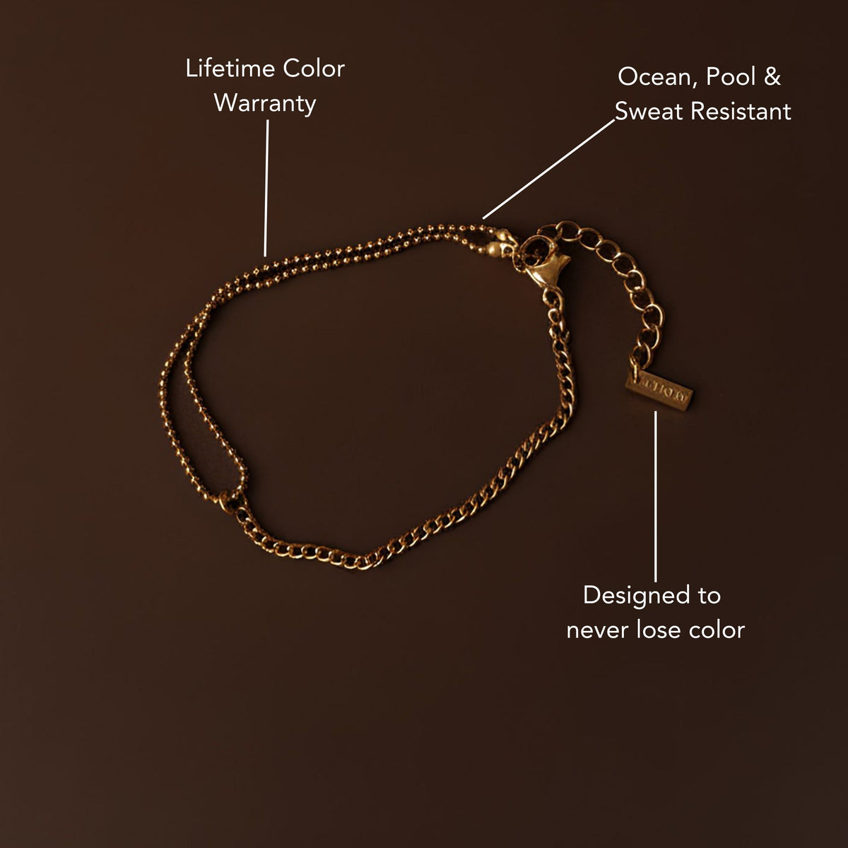 Bruce & Co Double Trouble – Split Chain Bracelet, 16 cm