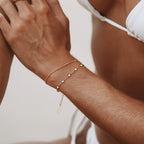 Bruce & Co White Enamel Double Chain Bracelet, 16 cm