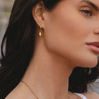 Bruce & Co Teardrop Charm Huggie Hoop Earrings, Steel
