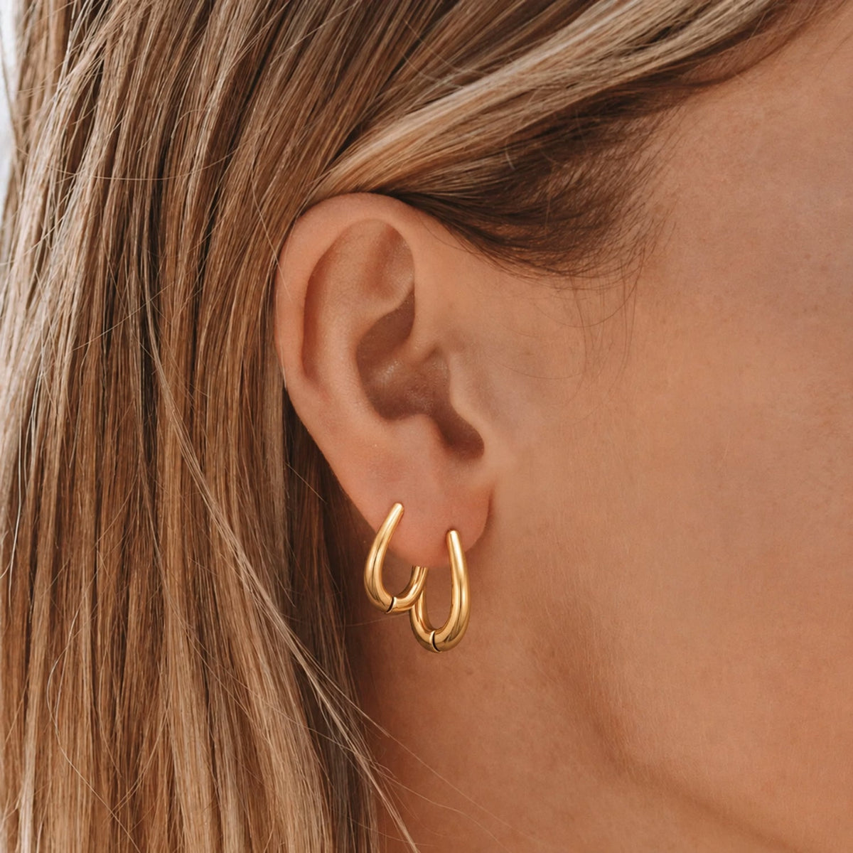 Bruce & Co Teardrop Hoop Earrings, 17.5 mm, Steel
