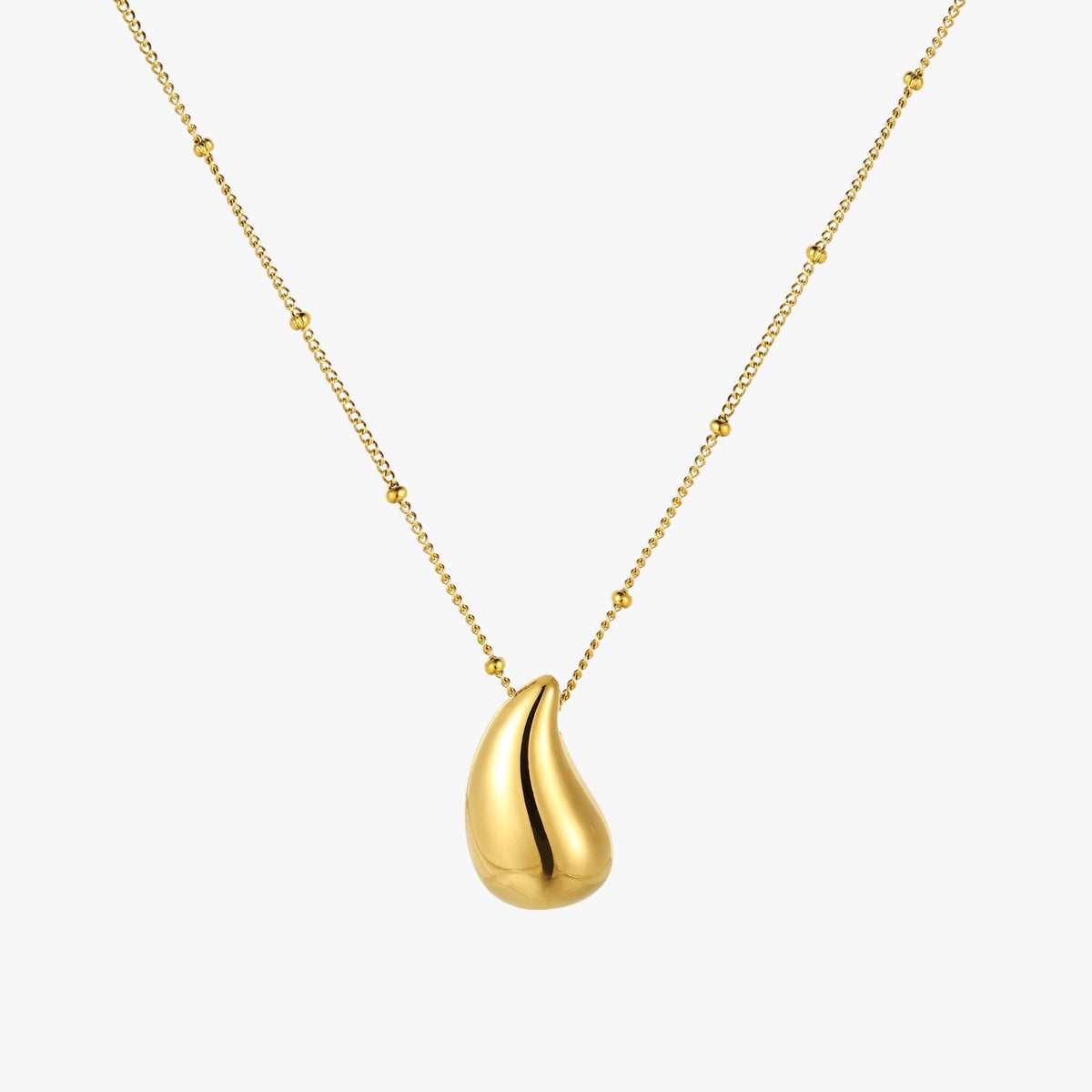 Bruce & Co Polished Teardrop Pendant Necklace, 45 cm