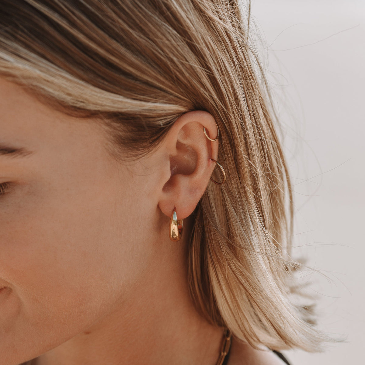 Bruce & Co Teardrop Hoop Earrings, 17.5 mm, Steel