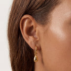 Bruce & Co Teardrop Charm Huggie Hoop Earrings, Steel