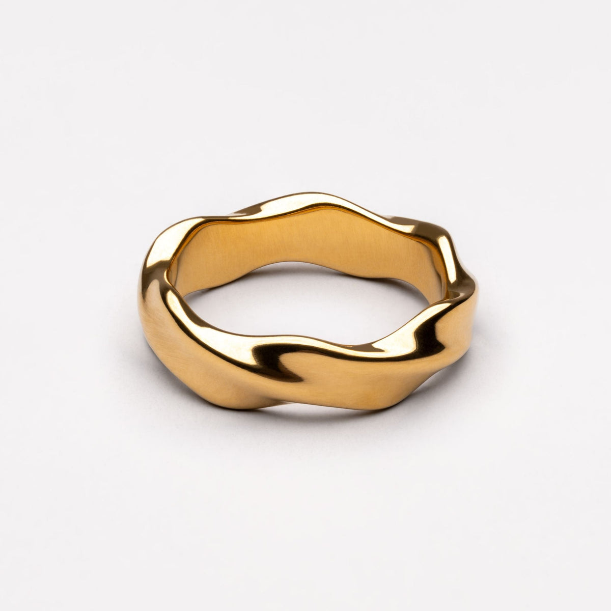 Bruce & Co Dune – Sculpted Wavy Band Ring, Steel