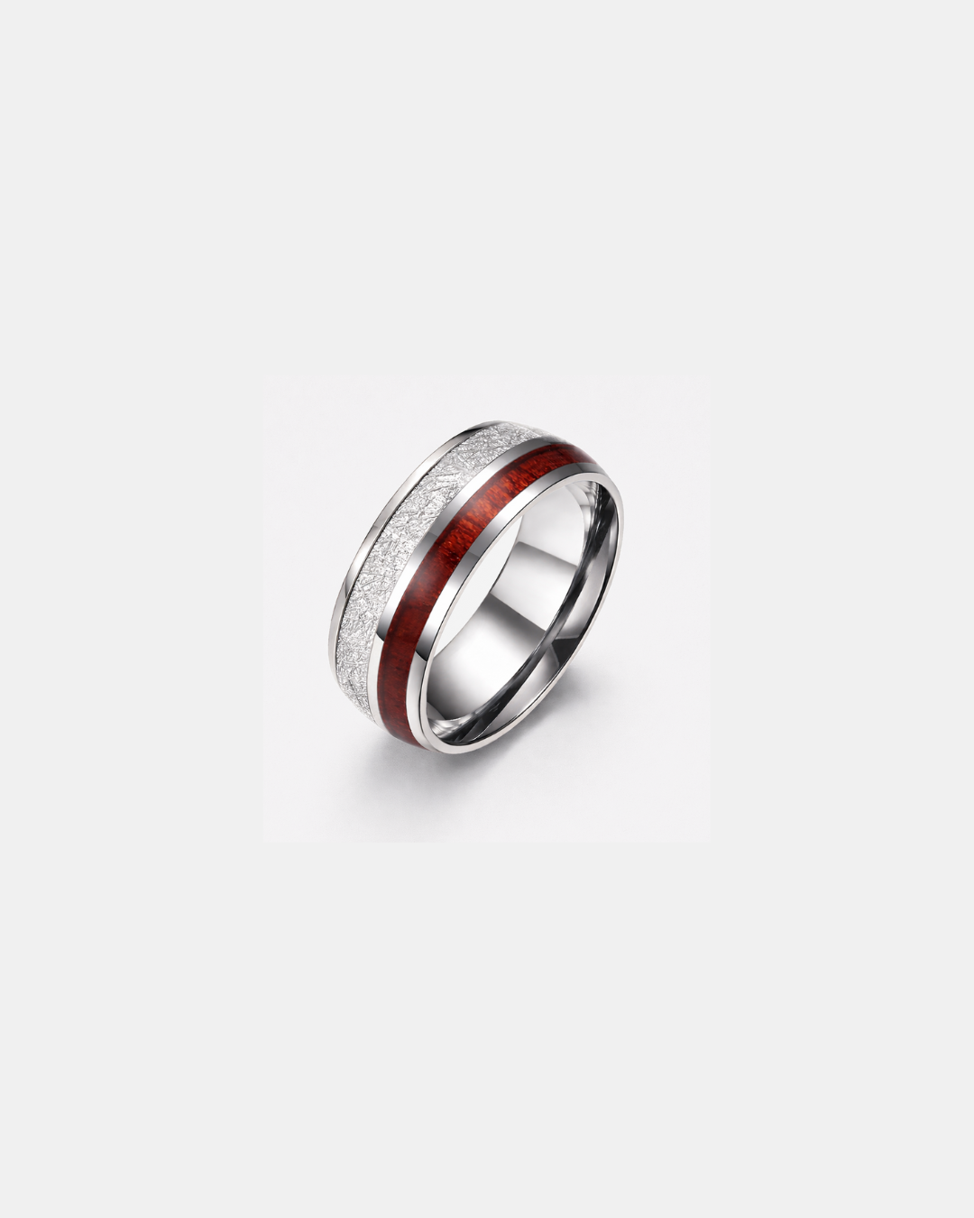 Bruce & Co Men’s 8 mm Tungsten Carbide Band Ring with Acacia Wood Inlay