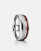 Bruce & Co Men’s 8 mm Tungsten Carbide Band Ring with Acacia Wood Inlay