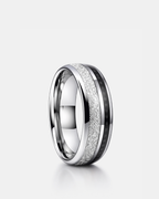 Bruce & Co Men’s 8 mm Tungsten Carbide Band Ring with Black Carbon Fiber Inlay