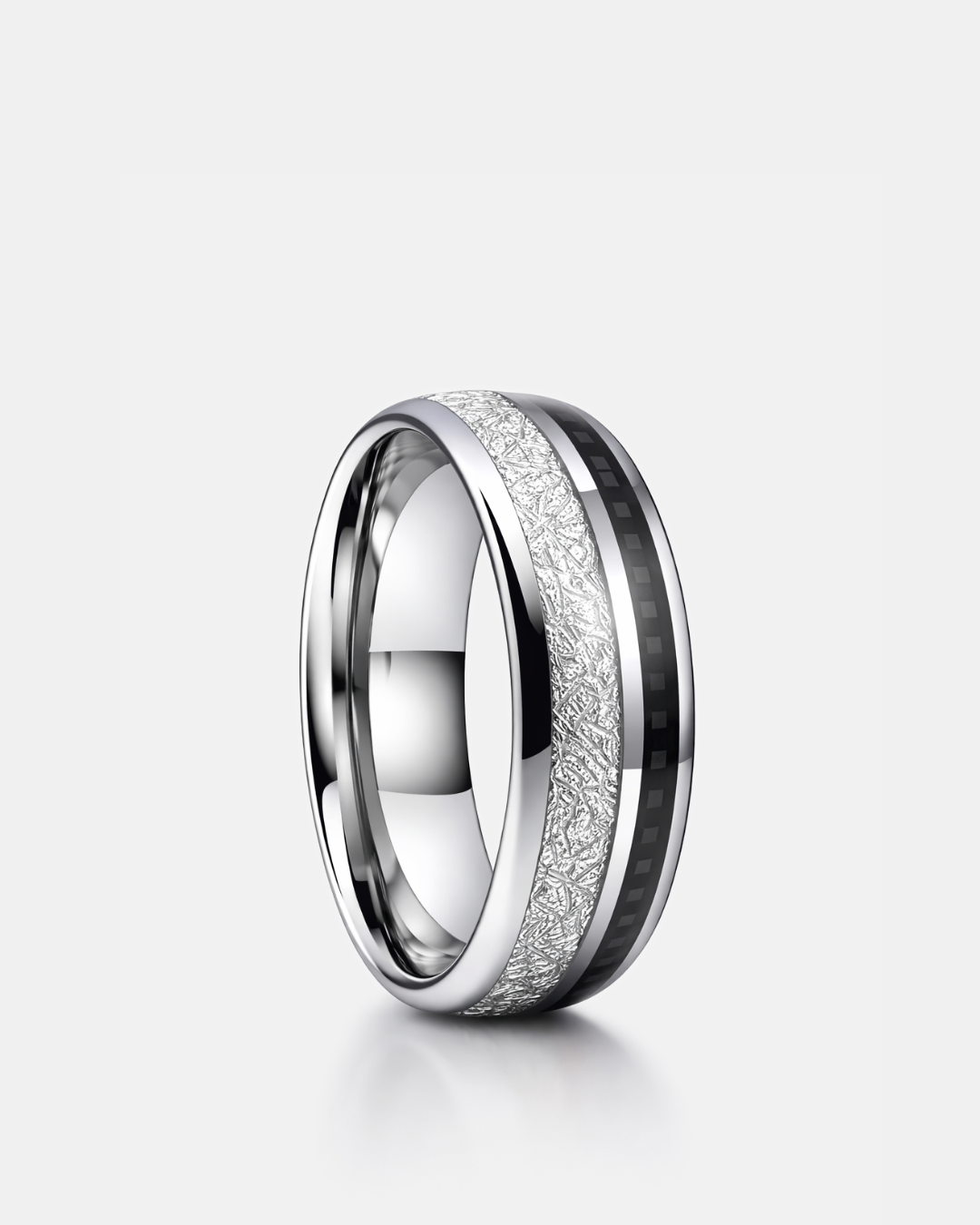 Bruce & Co Men’s 8 mm Tungsten Carbide Band Ring with Black Carbon Fiber Inlay