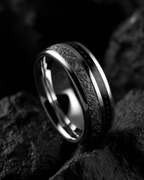 Bruce & Co Men’s 8 mm Tungsten Carbide Band Ring with Black Carbon Fiber Inlay