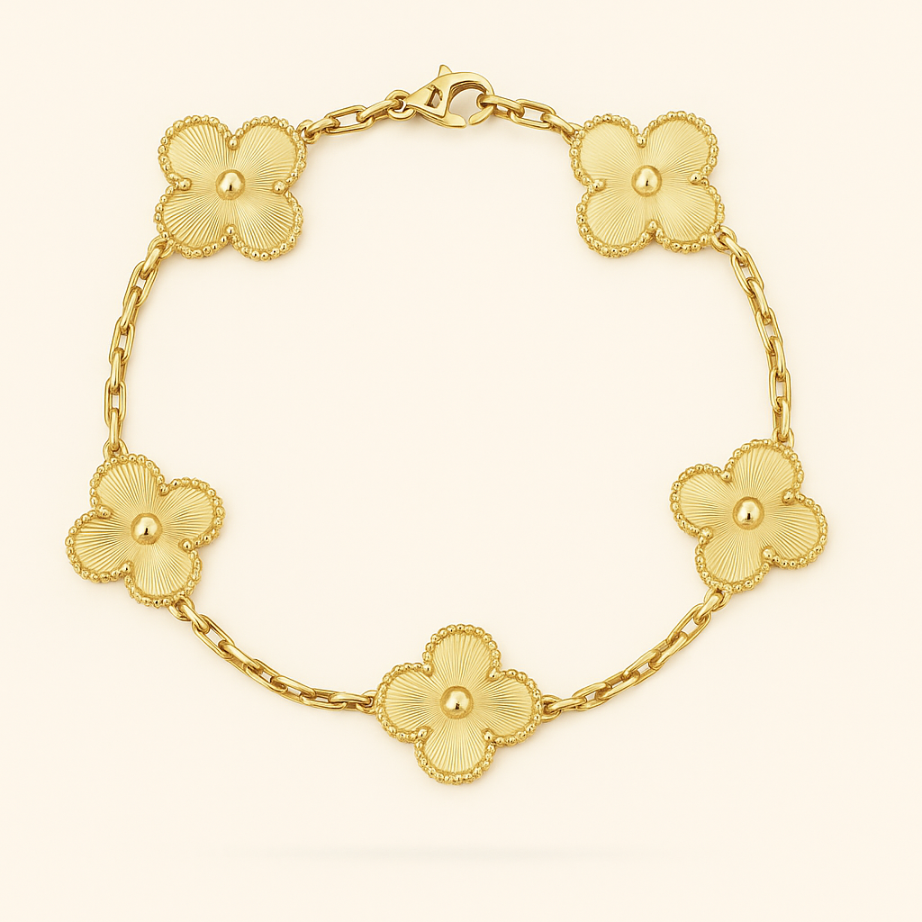 Bruce & Co Gold-Tone Clover Necklace Bracelet Earrings Set