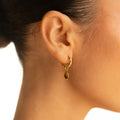 Bruce & Co Oval Tiger Eye Drop Huggie Hoop Earrings
