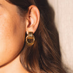 Bruce & Co Louvres – Sculptural Double Oval Drop Earrings