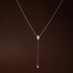 Bruce & Co White Cubic Zirconia Y Lariat Necklace, Steel