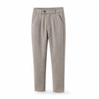 Elvaro men's herringbone pleated trousers – three-quarter studio