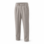 Elvaro men's herringbone pleated trousers – angled studio