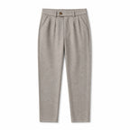 Elvaro men's herringbone pleated trousers – flat-lay studio
