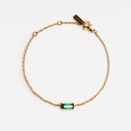 Bruce & Co Emerald-Cut Green Stone Chain Bracelet