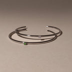 Bruce & Co Green Zircon Open Cuff Bracelet, Steel