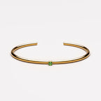 Bruce & Co Green Zircon Open Cuff Bracelet, Steel