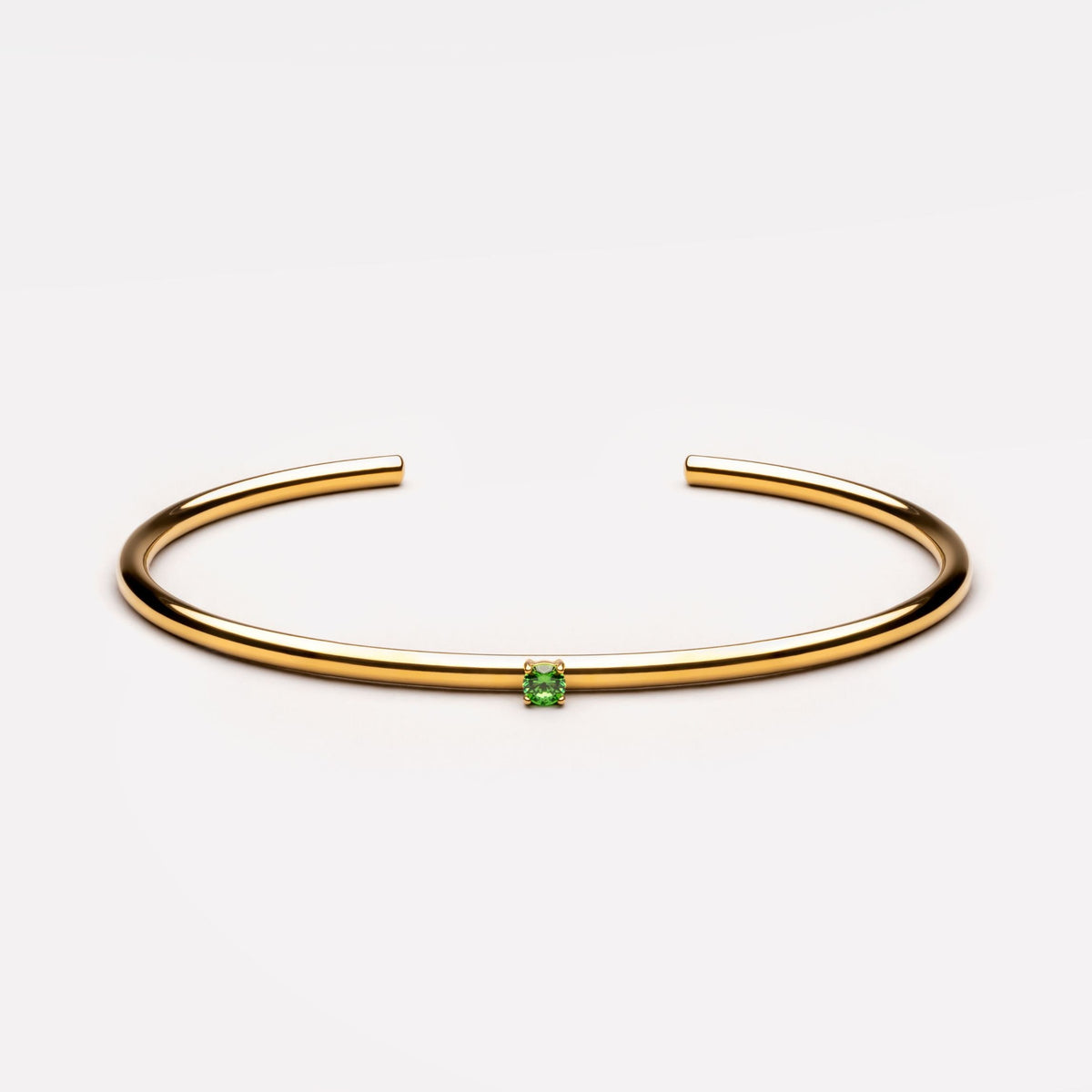 Bruce & Co Green Zircon Open Cuff Bracelet, Steel