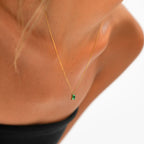 Bruce & Co Green Rectangular Stone Necklace, 6 × 4 mm