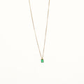 Bruce & Co Green Rectangular Stone Necklace, 6 × 4 mm