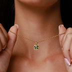 Bruce & Co Verde – Square Green Zircon Rope Necklace