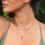 Bruce & Co Green Rectangular Stone Necklace, 6 × 4 mm